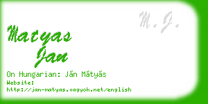 matyas jan business card